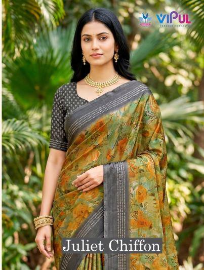 Vipul 35497 juliet chiffon Saree wholesale market in Mumbai